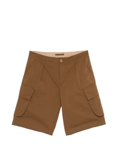 Ten C Pleated Cargo Shorts In Brown