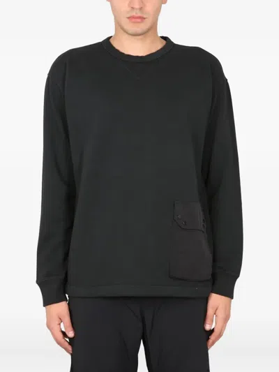 TEN C POCKET-DETAIL CREW-NECK SWEATSHIRT