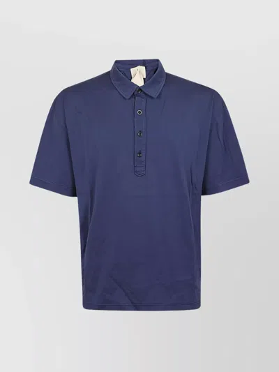 Ten C Polo Shirt Short Sleeve Pocket In Blue