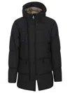 Ten C Quilted Black Deck Down Parka With Matte Finish In Black
