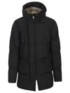 Ten C Quilted Black Deck Down Parka With Matte Finish In Black