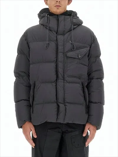 Ten C Quilted Black Down Jacket In White