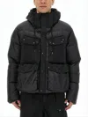 Ten C Quilted Black Down Jacket With Adjustable Hood In Black