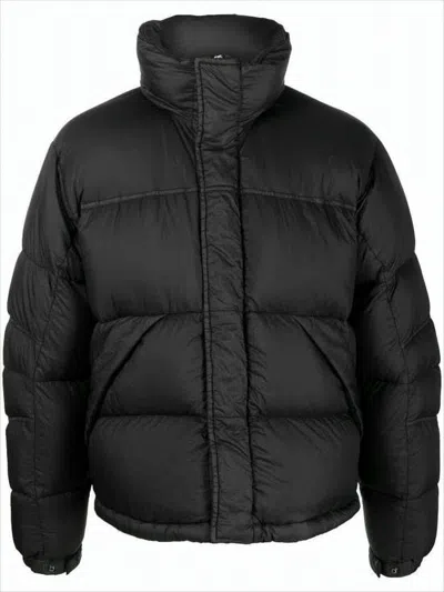 Ten C Black Puffer Jacket With Quilted Design