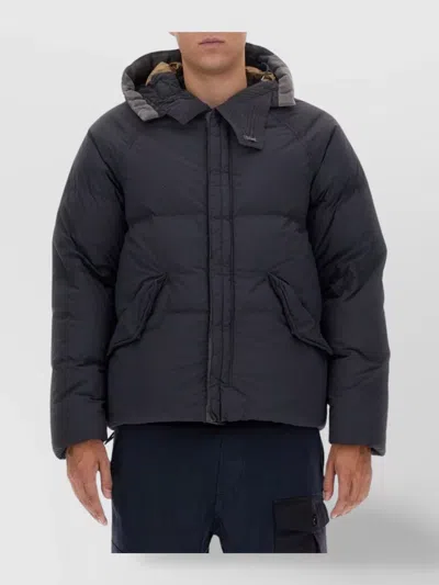 Ten C Quilted Hoodie Front Pockets