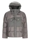 Ten C Quilted Panelled Puffer Jacket In Gray