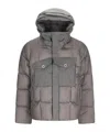 Ten C Quilted Panelled Puffer Jacket In Gray