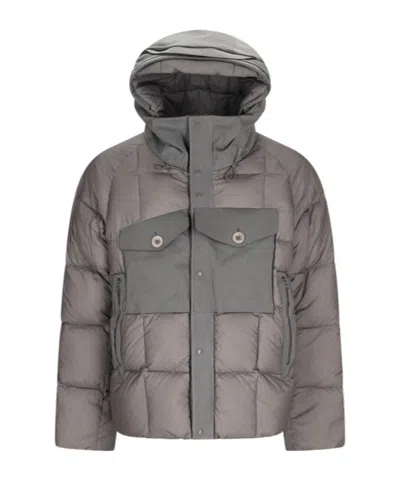 TEN C QUILTED PANELLED PUFFER JACKET