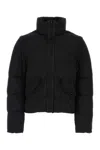 Ten C Drawstring Hooded Padded Quilted Sleeveless Coat In Black