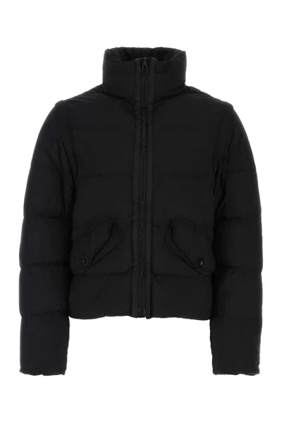 Ten C High Neck Down Jacket With Removable Sleeves For Men In Black