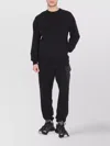 Ten C Raglan Sleeve Crewneck Sweatshirt With Patch Detail In Black