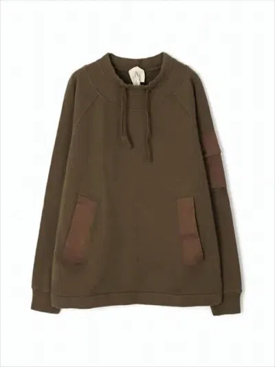 Ten C Relaxed Fit Long-sleeve Sweatshirt With Drawstring In Brown
