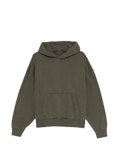 Ten C Ribbed Hem And Cuffs Hoodie In Green