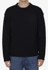 Ten C Fine Knit Wool Jumper In Black