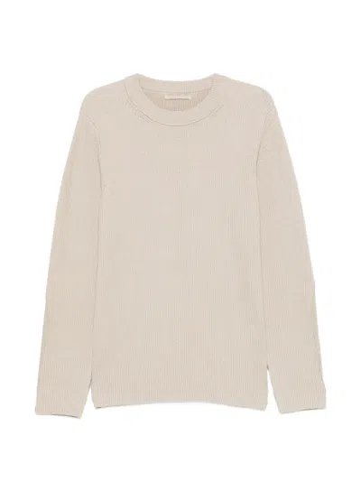 Ten C Ribbed-knit Panelled Sweater In Neutral