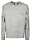 Ten C Printed Cotton Sweatshirt In Pearl Grey