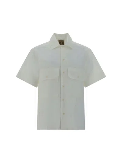 Ten C Cotton Shirt Patch Pockets In Bianco Neve