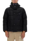 Ten C Hooded Padded Quilted Jacket Pockets In Black
