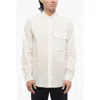Ten C Solid Color Cotton And Nylon Shirt With Breast Pocket