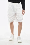 Ten C Solid Color Nylon Shorts With Logoed Patch In White