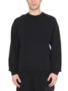Ten C Raglan Sleeve Crewneck Sweatshirt With Patch Detail In Black