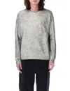 Ten C Printed Cotton Sweatshirt In Pearl Gray