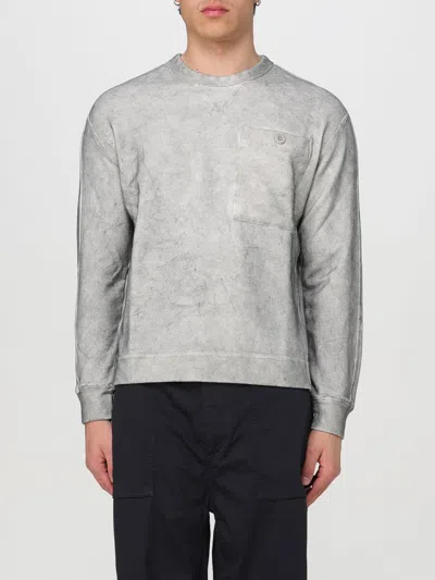 Ten C Printed Cotton Sweatshirt In Light Grey