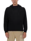 Ten C Black Sweatshirt With Logo Detailing In Black
