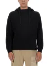 Ten C Black Sweatshirt With Logo Detailing In Black