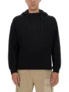 Ten C Black Sweatshirt With Logo Detailing In Black