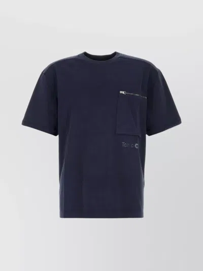 Ten C T-shirt Crew Neck Front Pocket In Blue