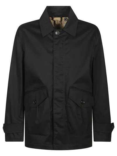 TEN C TEN C TAILORED BLACK SURCOAT WITH BUTTON CLOSURE