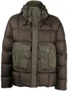 Ten C Tempest Combo Down Jacket In Green