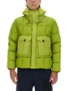 Ten C Tempest Combo Down Jacket In Green