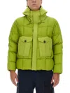 Ten C Quilted Hooded Jacket Drawstrings In Green