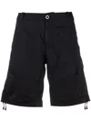 Ten C Two-tone Black Bermuda Shorts In Black