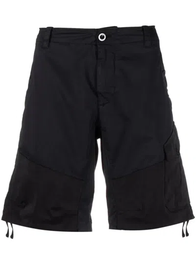 Ten C Two-tone Black Bermuda Shorts