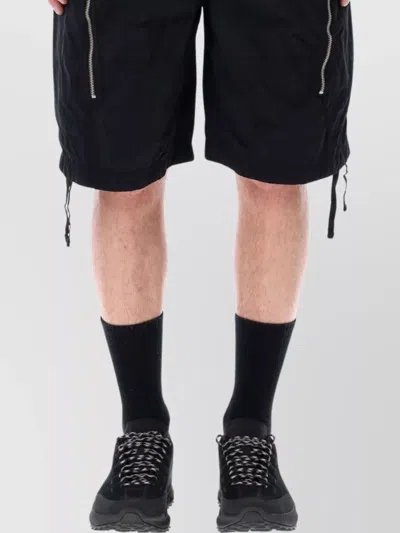 Ten C Utility Cargo Pocket Drawstring Shorts In Black