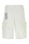 Ten C White Nylon Bermuda Shorts In Bianconeve