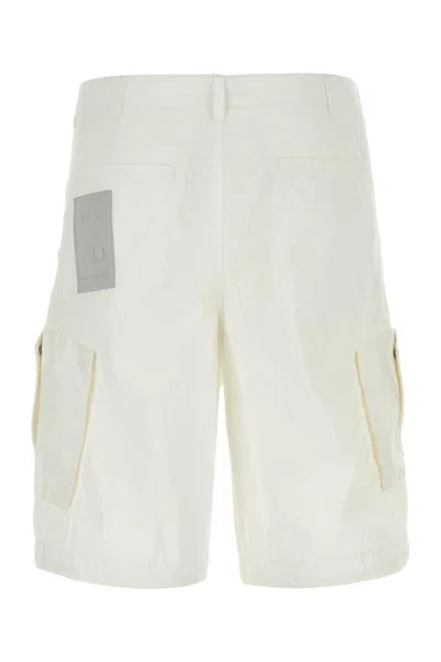 Ten C White Nylon Bermuda Shorts In Bianconeve