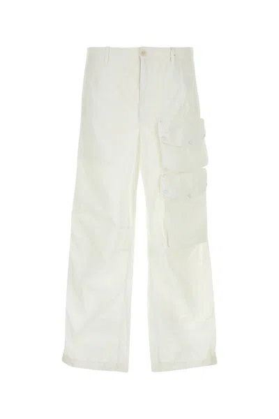TEN C WHITE NYLON CARGO PANT