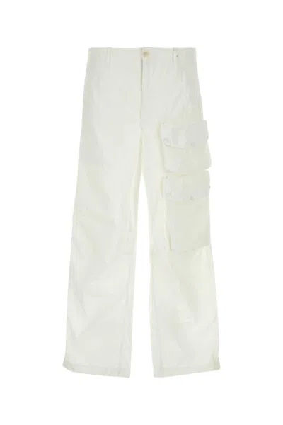 TEN C WHITE NYLON CARGO PANT