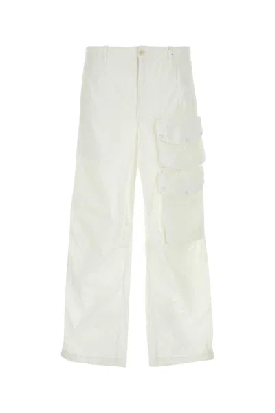 Ten C White Nylon Cargo Pant
