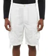 Ten C White Regular Solid Shorts In White