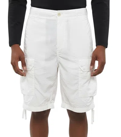 Ten C White Regular Solid Shorts