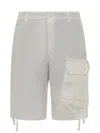 Ten C White Solid Shorts In White