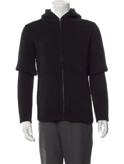 Pre-owned Ten C Wool Open Front Pullover In Black