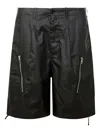 Ten C Zip-pocket Linen Shorts In Black
