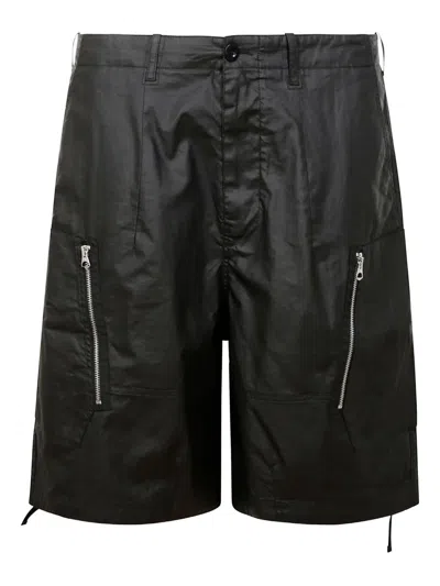 TEN C ZIP-POCKET LINEN SHORTS