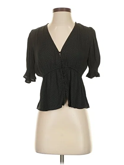 Pre-owned Ten Sixty Sherman Short Sleeve Blouse In Black
